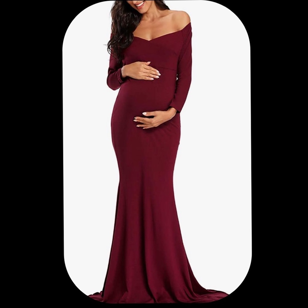 Off The Shoulder Maternity Gown